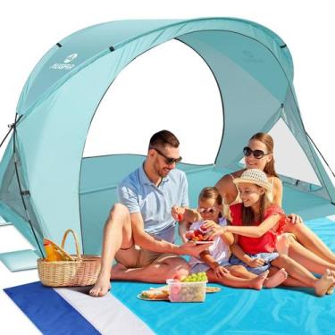 Imagem de Tenda de praia AugFir 225x150x140cm Abrigo UV50+ para 4 pessoas