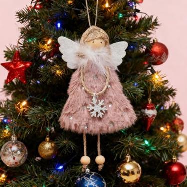 Imagem de Pingente de anjo de pelúcia de Natal decoração DIY casa natal ano novo enfeites presentes (tinta)
