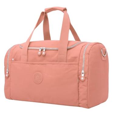 Imagem de Bolsa Mala De Mão Grande Impermeável Para Viagem Academia Bordo10kg Resistente Com Alça Transversal Reforçada Esportiva Fitness Mochila Feminina Masculina Unissex (Rosa Claro)