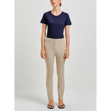 Imagem de Calça Alfaiataria Hering K0VU Feminina Básica Bolsos Viscose T. 36/48,