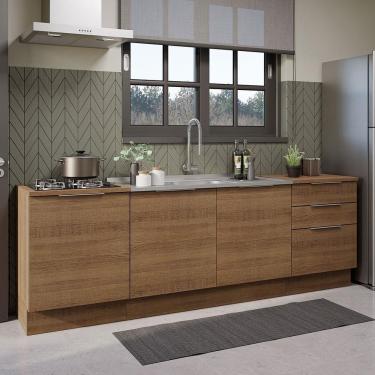 Imagem de Armário De Cozinha Compacta 240cm Rustic Stella Madesa 01 Rustic