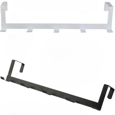 Imagem de Gancho de Porta Multiuso Metálico Branco | Cabideiro de Porta com Instalação Sem Furos, Ideal para Toalhas, Roupas e Bolsas(KIT 2 ALEATÓRIO)