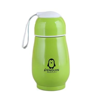 Imagem de Garrafa térmica portátil fofa com isolamento térmico de 300 ml para pinguim (verde)