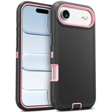 Imagem de Jelanry Capa para iPhone Air 5G 6,5 polegadas 2025, resistente e de camada dupla à prova de choque proteção à prova de quedas com porta antipoeira e arranhões capa de telefone para Apple iPhone 17 Air