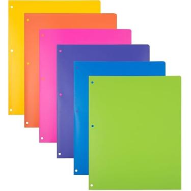 Imagem de JAM PAPER Pastas de plástico resistente com 3 furos - pastas escolares extra resistentes - cores sortidas da moda - 144/caixa