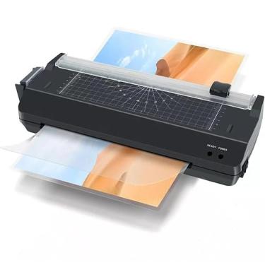 Imagem de Plastificadora Laminadora Refiladora A4 A5 A6 3x1 Quente Frio (Preto 220v)