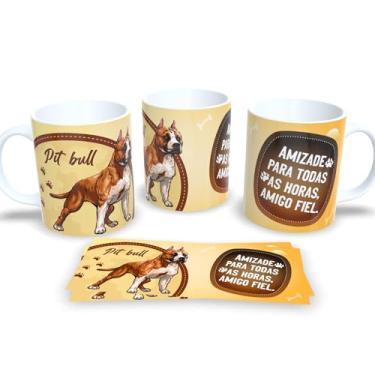 Imagem de Caneca de Porcelana Estampa Cachorro Pet Dog (Pit bull)