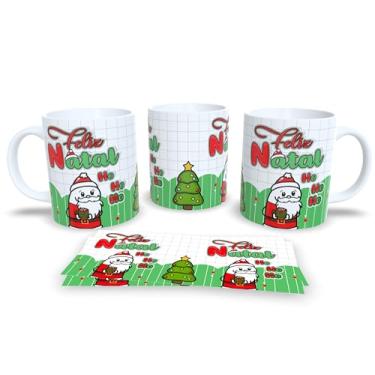 Imagem de Caneca de Natal Festiva, Porcelana Branca com Design Natalino, Decoração em Vermelho e Verde, Presente de Feliz Natal (15348)