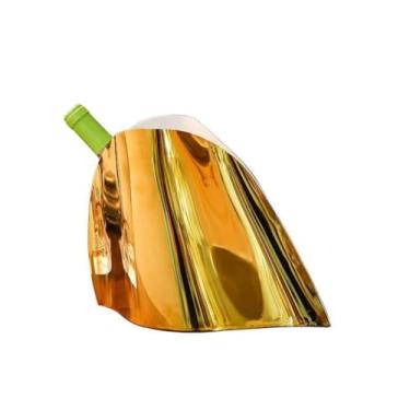 Imagem de Balde de gelo de vinho tinto de aço inoxidável de camada dupla espesso, balde de gelo de champanhe, balde de cerveja gelada, balde para cuspir, balde de cubo de gelo, balde de isolamento (ouro)
