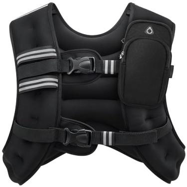Imagem de Colete esportivo pesado, colete de suporte de peso ajustável, adequado para exercícios, treinamento de força, corrida, fitness, musculação, perda de peso, halterofilismo (preto, 5,4 kg)
