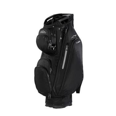 Imagem de Sun Mountain Bolsa de golfe masculina leve C100 14 vias - 13 bolsos, sistema de alça única, base de compressão compatível com carrinho elétrico push-elétrico, modelo 2026 - Preto