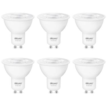 Imagem de DiCUNO Lâmpada Led Gu10, Equivalente A 40 W, Branco Quente 2700 K, 450 Lm, Mr16 Para Holofotes, Iluminação De Trilho, Embutir No Teto 5 W Com Feixe 38° Cozinha, Coifa, Pacote 6