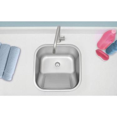 Imagem de Tanque De Encaixe Tramontina Hera 25 L Em Aço Inox Acetinado 40x40 Cm