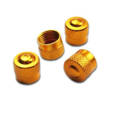 Imagem de Pitlane Performance Tampas de válvula de alumínio (conjunto de 4) – Tampas de válvula de pneu para válvulas Schrader – Compatível com carros, SUVs, motocicletas e bicicletas (ouro, corrida)