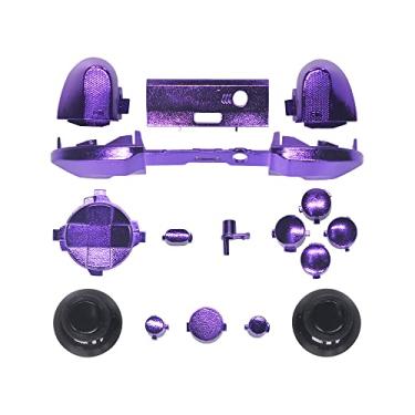 Imagem de Yiootop Chrome color Replacement Buttons Set Mod Kits Compatible with Xbox Series X/S, Repair parts Bumpers Triggers D-pad ABXY Start Back Sync Share Keys Chrome Purpel)
