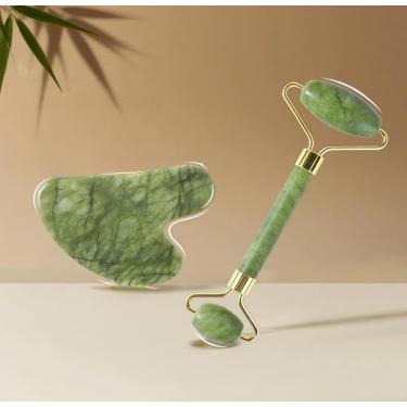 Imagem de Conjunto massageador, máscara facial masculina e feminina, conjunto de massageador facial de cabeça dupla, amortecimento facial, melhora a elasticidade, estimula a produção de colágeno, reduz rugas e