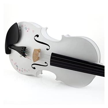 Imagem de Violino de madeira maciça cor violino 4/4, 3/4, 1/2, 1/4, 1/8 adequado para iniciantes, estudantes, adultos (cor: Branco 1/2)