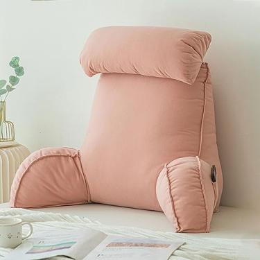 Imagem de Travesseiro grande premium para leitura e TV, almofadas de encosto multifuncionais para sofá e cabeceira almofada de encosto almofada de descanso de costas com descanso de braço para leitura e