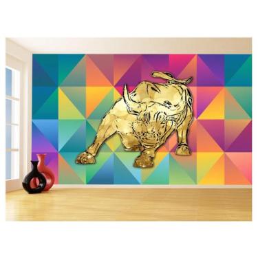 Imagem de Papel De Parede 3D Animais Pop Art Touro Bull 3,5M Pxa192 - Você Decor