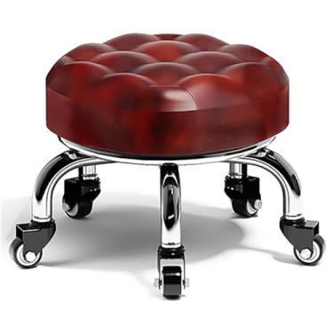 Imagem de BSNANCA Banqueta baixa rolante banquetas curtas com rodízio giratório universal fácil mobilidade e trabalho conveniente para cadeira de garagem em casa, vermelho (Rosa1)