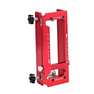 Imagem de Cryfokt Gabarito de Dobradiça de Porta, Kit de Modelo de Dobradiça de Porta de Liga de Alumínio Kit de Modelo de Roteador de Encaixe Ajustável para 2,5 Pol.-5 pol. L T 1/4 pol. 5/8 pol.