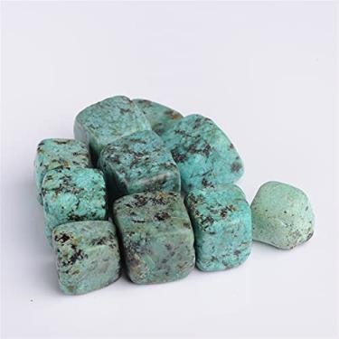 Imagem de URMIBDAI Cheio de textura natural turquesa crua pedra preciosa verde pedra original cristal quartzo Reiki Fengshui amostra decoração de aquário (cor: 100g 20-30mm)