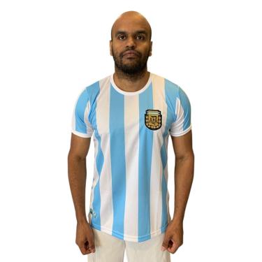 Imagem de Camisa Argentina Retrô 1986 Home Escudo Bordado Oficial AFA-Masculino