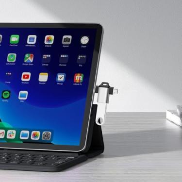 Imagem de Adaptador USB 3.0 fêmea para USB-C/Micro OTG (2 peças), suporta OTG, transferência de dados, permitindo conexão a mouses, teclados, unidades USB, carregadores, controles de jogos e muito mais - prata