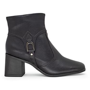 Imagem de Bota Bottero Cano Curto Salto Bloco Couro Casual Feminina-Feminino