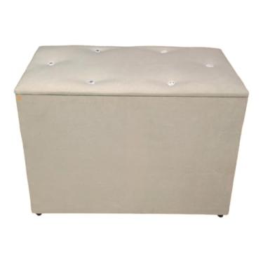 Imagem de Baú Decorativo Almofadado para Quarto e Closet – Porta Objetos Prático(Bege)