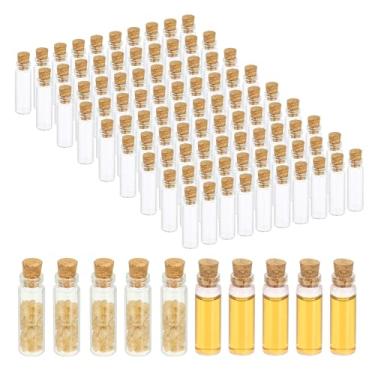 Imagem de PATIKIL Frascos pequenos de vidro de 2 ml, 100 frascos transparentes de vidro vazios com rolha de cortiça, pequenos frascos para artesanato em creme em pó