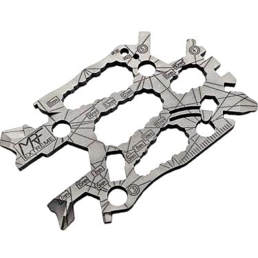 Imagem de MRF Card Multitools Cartão multiferramenta Extreme 3.0 EDC – Mais de 40 funções | Ferramenta de bolso de titânio com chaves, chaves de fenda, chave de fenda | Transporte diário para bricolage e viagem