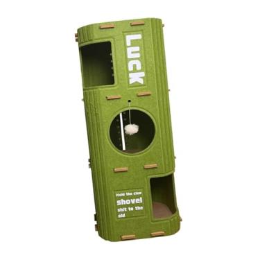 Imagem de Generic Casa para gatos, arranhador para gatinhos com bola pendurada, brinquedo para animais de estimação, cama para vários gatos brincando, Verde, 3 Níveis