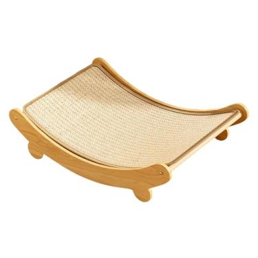Imagem de Fenteer Arranhador para gatos, cama de descanso para animais, acessório de arranhar, brinquedo de madeira, Sisal, Grande