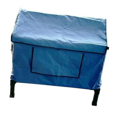 Imagem de Ioensy Casa aquecida para gatos com almofada térmica, abrigo removível e aquecido para gatos de rua, pés elevados para parque, área externa, varandas, Blue M