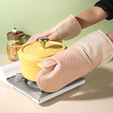 Imagem de Luva Térmica de Silicone Antiderrapante Resistente ao Calor com Forro de Algodão- verde