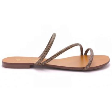 Imagem de Rasteira Feminina Capodarte 4019317, Monograma bege, 37