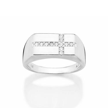 Imagem de Anel de prata maciça 925 BRANCO 810375 Rommanel, Branco, 22