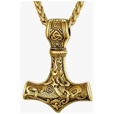 Imagem de Cordão com Pingente Nórdico Odin Martelo de Thor - Magazine world jóia