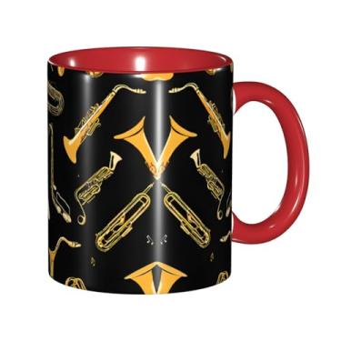 Imagem de Zeraoke Canecas de café criativas com impressão de notas musicais, personalizadas, presente para família, tamanho de 325 ml, unissex