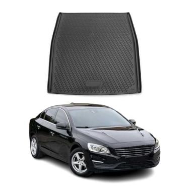 Imagem de OMAC Forro de tapetes de carga para Volvo S60 2011-2018 porta-malas traseiro impermeável TPE preto
