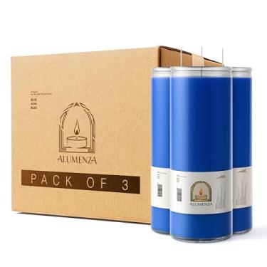 Imagem de Alumenza Vela de 7 dias em frasco de vidro – Cera de parafina sem cheiro de queima limpa – Velas grandes e altas de oração devocional para casa, igreja, memorial, ritual, feitiço e batismo, pacote com