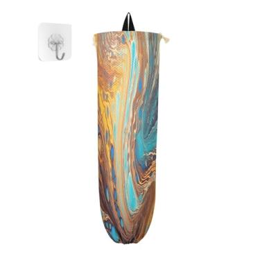 Imagem de Wassud Embalagem com 2 suportes de saco de plástico, suporte de parede para sacola de mercearia, armazenamento de cozinha para decoração de despensa de cozinha em casa