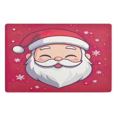 Imagem de STAYTOP Lindo tapete de porta de Papai Noel, entrada externa, 81 x 50 cm, tapete de boas-vindas ao ar livre/interno, tapetes de banho fofos, capacho frontal antiderrapante para entrada, pátio, áreas