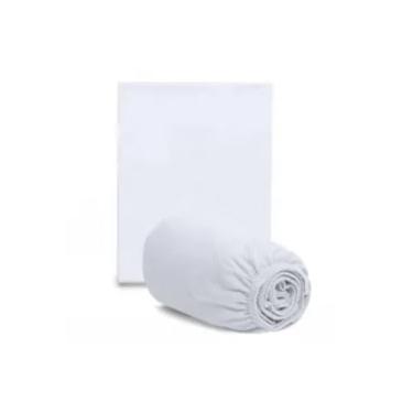 Imagem de Lençol Avulso Malha 100% Algodão Liso com Elástico para Berço Americano Malha Hipoalergenico 160x98x12cm Branco