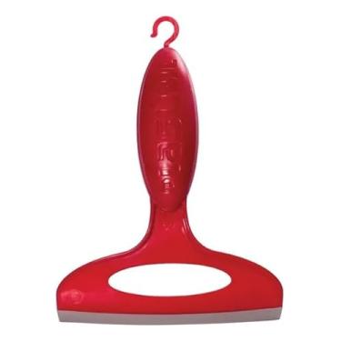 Imagem de Rodo de Pia para Cozinha, Vermelho, 13cm x 18.5cm, Polipropileno e Borracha Super Resistente, com Cabo Anatômico e Proteção Antibacteriana