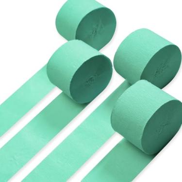 Imagem de PartyWoo Serpentinas De Papel Crepom, 4 Rolos, 99 M, Pacote Verde Menta Para Decoração Festas, Casamento, Aniversário, Chá Bebê (4,5 Cm X 24 M/Rolo)