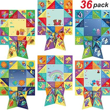 Imagem de Pasimy 36 Pieces Valentines Cards for Kids Classroom Origami Games Valentines Cootie Catcher Valentines Day Cards for School Funny Gift Paper with Envelopes and Stickers