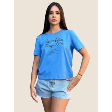 Imagem de Camiseta Feminina Estampada Sunset Citrus Mirage Colcci Cor:;Tamanho:PP-Feminino