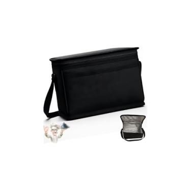 Imagem de Bolsa Térmica Porta Marmita, Cinza, 4 Litros, com Alça, Material Poliéster e Alumínio, 23,5x14,5x14,5cm, para Trabalho e Viagem